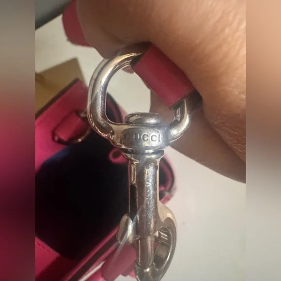 Gucci Hot Pink GG Mini Tote with Blue Logo - Picture 12 of 16